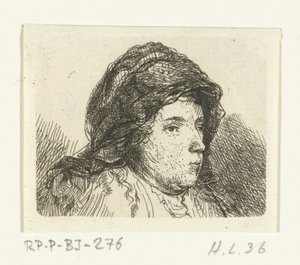 Portrait Bust of a Woman with Headscarf by Ernst Willem Jan Bagelaar