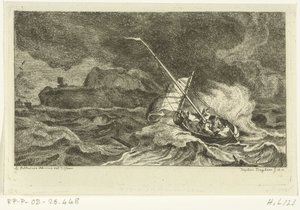 Sailboat on Stormy Sea by Ernst Willem Jan Bagelaar