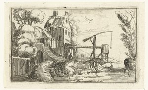 House or Factory by a Canal (Small Landscapes series) by Esaias van de Velde (rejected attribution)