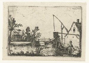 Farmhouse by a Canal by Esaias van de Velde