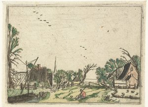 Village by Esaias van de Velde