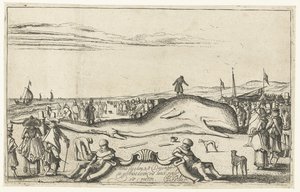 Stranded Whale on the Beach at Noordwijk, 1614 by Esaias van de Velde