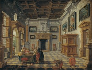 Sumptuous Renaissance Interior with Tric-Trac Players by Esaias van de Velde