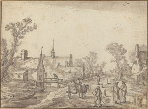 The Village Street by Esaias van de Velde I