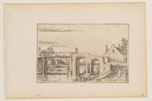 Path to Right of a Wooden and Stone Bridge by Esaias van den Velde I