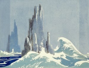 Cathedral Rocks, Tasmania, 1939 by Ethleen Palmer