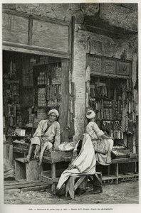 Pearl Dealers in Jaffa (Israel) (engraving by E. Ronjat, to illustrate La Syria d