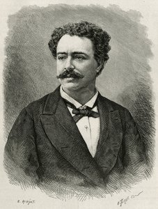 Portrait of the Author and Traveler Edmondo de Amicis (1846-1908) (engraving by E. Ronjat, to illustrate the story of Morocco by Edmondo de Amicis, 1875)