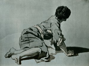 Study of a Squatting Boy on the Ground