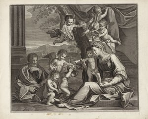 Holy Family with Putti by Etienne Baudet (possibly)