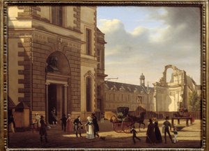 Entrance of the Louvre Museum and Ruins of Saint Louis du Louvre