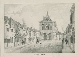 Tamworth - The Town Hall: lithograph by Etienne Bruno Hamel