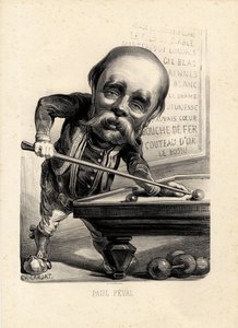 Flying leaf - Illustration by Etienne Carjat: Billiards - Feval Paul by Etienne Carjat
