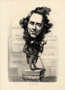 Flying leaf - Illustration by Etienne Carjat (1826-1906): Sivori Camille Camillo (1815-1894) by Etienne Carjat
