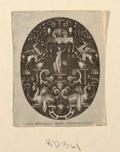 Athena, from Grotesques on Black Ground, Divinities and Allegories