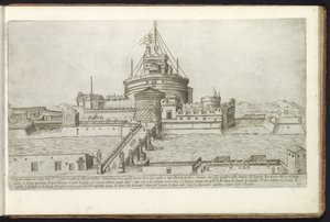 Castle of the Holy Angel and the Bridge of Angels in Rome by Etienne Duperac