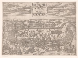 Papal Feast at Testaccio in Rome in 1534 by Etienne Duperac