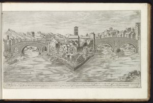 Tiber Island in Rome by Etienne Duperac