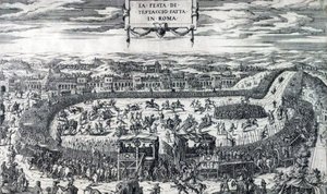 Festa di Testaccio 1554 by Etienne Duperac