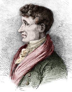Portrait of Joseph Joubert, French Writer. Engraving by Bocour in 