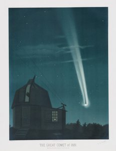 The Great Comet of 1881, Observed on the Night of June 25-26, at 1:30 AM, from The Trouvelot Astronomical Drawings 1881, pub. 1881 by Étienne Léopold Trouvelot