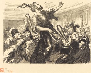 Mid-Lent - At the Opera Ball by Etienne after Honoré Daumier