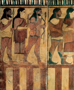 Etruscan Civilization - "Plaque Campana" Representing a Procession from Banditaccia Necropolis, Cerveteri, Rome, 550-520 BC by Etruscan