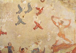 Hunter of birds, from the Tomb of Hunting and Fishing, c.520-10 BC