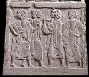 Dance Scene, Low Relief of Marble Tombstone