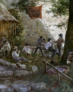 Angelica Gate in Rome, barbers outdoors