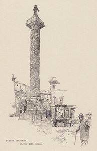 Piazza Colonna, along the Corso by Ettore Tito
