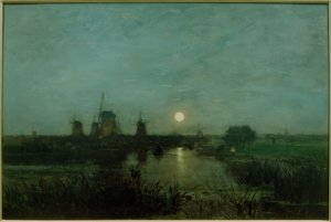 Moonlit Landscape in Holland