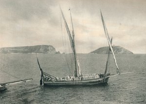 Sailing Boat in the Harbour of Naples, Italy, 1927 by Eugen Poppel