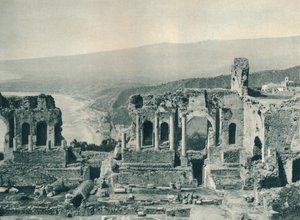 Stage and Dressing-room of the Greek Theatre, Taormina, Sicily, Italy by Eugen Poppel
