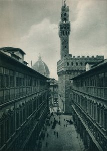 The Palazzo Vecchio from the Uffizi Gallery, Florence, Italy by Eugen Poppel