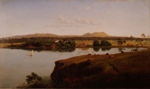 View of Purrumbete Station Looking North West. Mt. Leura and Mt. Sugarloaf in the Distance, Australia by Eugen von Guerard