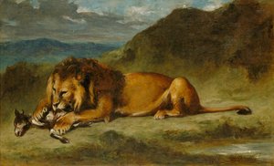 Lion Devouring a Goat