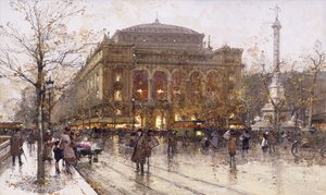 Place du Chatelet by Eugene Galien Laloue