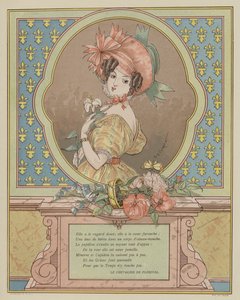 Portrait of a Beautiful Young Woman by Eugene (after) Courboin