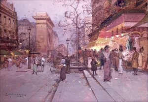 La Porte St. Denis by Eugene 1854 1941 Galien Laloue