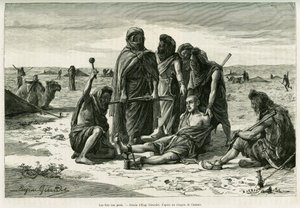 The irons on the feet. Engraving by Eugene Girardet, to illustrate the story 