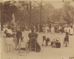 Women and Children in the Luxembourg Gardens by Eugène Atget