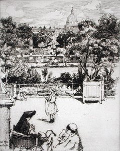 Parisian park, from Du Ier au XXeme: Les Arondissements de Paris..., published 1903 by Eugene Bejot