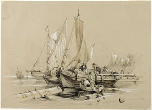 Harbor with Cutters by Eugene Bléry