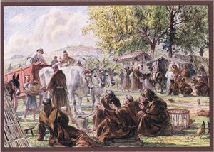 The Chapter of St Mary of the Angels near Assissi by Eugene Burnand