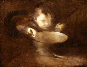 Child at the Saucepan by Eugène Carrière