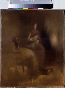 Woman with a Baby on Her Lap by Eugène Carrière
