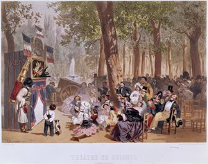 The Guignol Theatre on the Champs Elysees, 1856