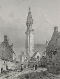 Picturesque and Romantic Journeys in Old France. Brittany: Church of Roscoff by Eugene Ciceri