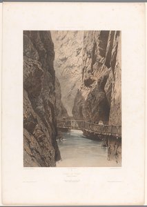Walkers on a Bridge through the Trient Gorge